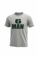 RUSSELL ATHLETIC TSHIRT VINTAGE 6 MAN GRAPHIC ΓΚΡΙ UNISEX L preowned
