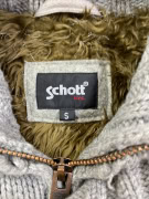 Schott N.Y.C. Πλεκτή Ζακέτα Toggle Button Sherpa Lined Γκρι Ανδρική S