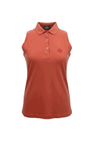 Sergio Tacchini Polo senza maniche con logo vintage corallo da donna M