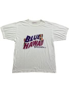 STEFANEL T-SHIRT VINTAGE BLUE HAWAII WHITE MENS L