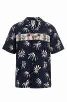 STEVE BARRI HAWAIIAN SHIRT GRAPHIC NAVY ΑΝΤΡΙΚΟ PRE OWNED L