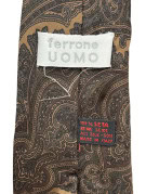 TERRONI TIE PAISLEY BROWN MENS PRE OWNED