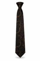 TERRONI TIE PAISLEY BROWN MENS PRE OWNED