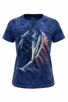 THE MOUNTAIN T-Shirt Tie-Dye Graphic Horse Print Μπλε Γυναικείο L