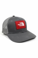 THE NORTH FACE CASUAL TRUCKER HAT WITH RED LOGO AND STARS GREY UNISEX ONE SIZE