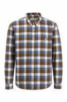 TIMBERLAND ΠΟΥΚΑΜΙΣΟ CHECKED ΜΠΛΕ ΚΑΦΕ ΑΝΤΡΙΚΟ PRE OWNED L