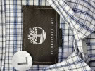 TIMBERLAND SHIRT CHECKED CASUAL WHITE BLUE MEN PRE OWNED L