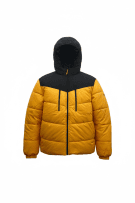 TOM TAILOR DENIM Giacca Puffer Casual con Cappuccio Giallo Nero da Uomo XXL