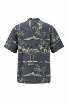 TOMMY BAHAMA CAMICIA A MANICHE CORTE TROPICAL GRAPHIC GRIGIO UOMO PRE OWNED XL