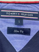 Tommy Hilfiger Men’s Navy Slim Fit Polo Shirt with Flag Pattern Size S