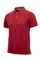 Tommy Hilfiger Denim Classic Logo Polo Shirt Red Men’s Small
