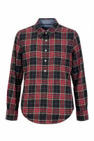 TOMMY HILFIGER Camicia a quadri Nero / Rosso UNISEX M