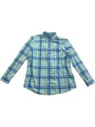 TOMMY HILFIGER Plaid Shirt Relaxed Fit Logo Green-Blue Men’s M