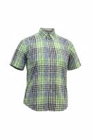 TOMMY HILFIGER CAMICIA A MANICHE CORTE CLASSICA A QUADRI VERDE BLU UOMO PRE OWNED M