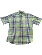 TOMMY HILFIGER CAMICIA A MANICHE CORTE CLASSICA A QUADRI VERDE BLU UOMO PRE OWNED M