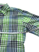 TOMMY HILFIGER CAMICIA A MANICHE CORTE CLASSICA A QUADRI VERDE BLU UOMO PRE OWNED M