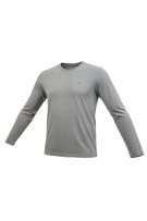 TOMMY HILFIGER ΜΠΛΟΥΖΑ ΜΑΚΡΥΜΑΝΙΚΗ SLIM FIT LOGO ΓΚΡΙ ΑΝΔΡΙΚΟ XL