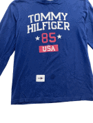 TOMMY HILFIGER ΜΠΛΟΥΖΑ ΜΕ ΜΑΚΡΥ ΜΑΝΙΚΙ GRAPHIC ΜΠΛΕ ΑΝΤΡΙΚΟ PRE OWNED XS