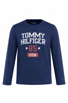 TOMMY HILFIGER ΜΠΛΟΥΖΑ ΜΕ ΜΑΚΡΥ ΜΑΝΙΚΙ GRAPHIC ΜΠΛΕ ΑΝΤΡΙΚΟ PRE OWNED XS