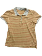 Tommy Hilfiger Polo Μπλούζα Ριγέ Classic Logo Πορτοκαλί Λευκό Γυναικεία M
