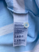 TOMMY HILFIGER Striped Polo Shirt Classic Logo Light Blue Men's L