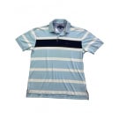 TOMMY HILFIGER Striped Polo Shirt Classic Logo Light Blue Men's L