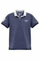 TOMMY HILFIGER POLO SHIRT CLASSIC BLUE MEN PRE OWNED M