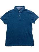 TOMMY HILFIGER Polo Shirt Custom Fit Classic Flag Logo Blue Women’s M