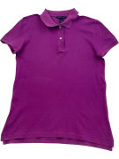 TOMMY HILFIGER POLO SHIRT MINIMAL FUCHSIA WOMEN PRE OWNED XS