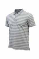 TOMMY HILFIGER POLO SHIRT STRIPED LIGHT BLUE AND WHITE MALE PRE OWNED L