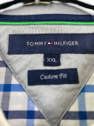 TOMMY HILFIGER Shirt Custom Fit Plaid Blue-White Men's XXL