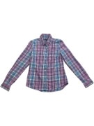 TOMMY HILFIGER Πουκάμισο Καρό Casual Logo Μωβ-Μπλε Γυναικείο S