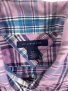TOMMY HILFIGER Πουκάμισο Καρό Casual Logo Μωβ-Μπλε Γυναικείο S
