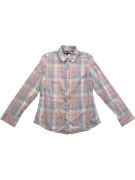 TOMMY HILFIGER Plaid Shirt Classic Logo Pink/Light Blue Women’s M