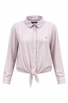 TOMMY HILFIGER SHIRT STRIPED PINK WOMEN PRE OWNED M