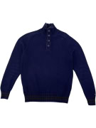 TOMMY HILFIGER ΠΟΥΛΟΒΕΡ ΜΠΛΕ ΜΕ ΥΨΗΛΟ ΓΙΑΚΑ ΚΑΙ ΚΟΥΜΠΙΑ - S