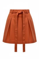 TOMMY HILFIGER BELTED SHORTS CASUAL ORANGE/TERRACOTTA WOMEN'S XS