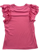 Tommy Hilfiger T-Shirt Ροζ με Βολάν Μανίκια