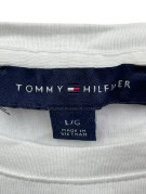 TOMMY HILFIGER TOP PATTERNED WHITE WOMENS PRE OWNED L
