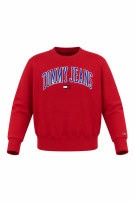 TOMMY JEANS FELPA CREWNECK COLLEGIATE ROSSA UNISEX PRE OWNED L