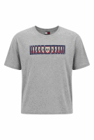 90s TOMMY JEANS GRAPHIC TEE GREY MEN PRE OWNED L