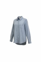 TOMMY JEANS ΓΥΝΑΙΚΕΙΟ ΠΟΥΚΑΜΙΣΟ ΡΙΓΕ CLASSIC FLAG LOGO ΜΠΛΕ/ΛΕΥΚΟ L