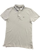 TOMMY JEANS Μπλούζα Polo Slim Fit Λογότυπο Λευκή Ανδρική S