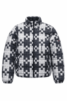 TOMMY JEANS PUFFER JACKET GRAPHIC BLACK WHITE UNISEX PRE OWNED M