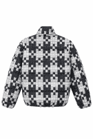 TOMMY JEANS PUFFER JACKET GRAPHIC BLACK WHITE UNISEX PRE OWNED M