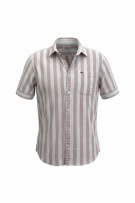 Tommy Jeans Ριγέ Κοντομάνικο Πουκάμισο Ροζ Λευκό Size M