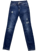 TRUSSARDI JEANS ΠΑΝΤΕΛΟΝΙ DENIM DISTRESSED ΛΟΓΟΤΥΠΟ ΜΠΛΕ ΓΥΝΑΙΚΕΙΟ S