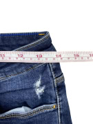 TRUSSARDI JEANS ΠΑΝΤΕΛΟΝΙ DENIM DISTRESSED ΛΟΓΟΤΥΠΟ ΜΠΛΕ ΓΥΝΑΙΚΕΙΟ S