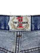 TRUSSARDI JEANS ΠΑΝΤΕΛΟΝΙ DENIM VINTAGE ΜΕΤΑΛΛΙΚΟ LOGO ΜΠΛΕ ΑΝΔΡΙΚΟ L