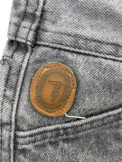 TRUSSARDI JEANS PANTALONE VINTAGE IN PELLE CON LOGO GRIGIO DA DONNA XS